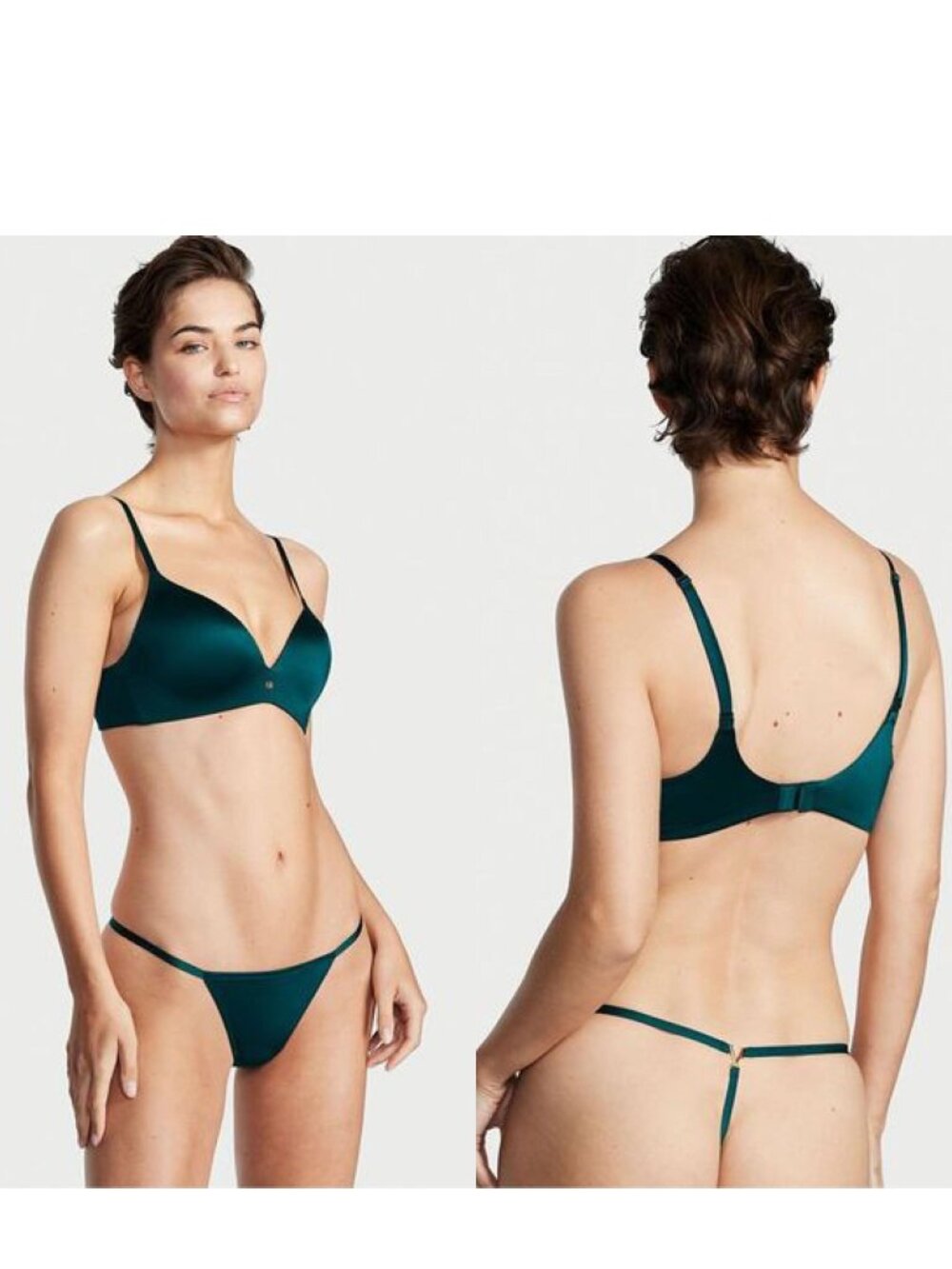Victoria's Secret | "Deepest Green" V-String Panties | Size Large